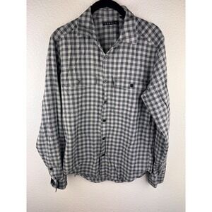 Theory Bariet Anawan Gingham Check Button-Up Shirt XS Pretty French Capsule